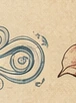 Ilustración ornamental del viento